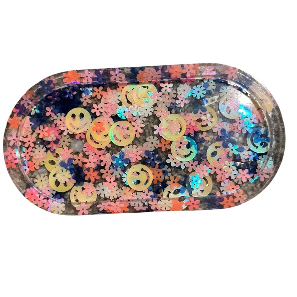 Glitter Black and Silver Tray